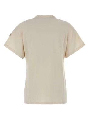 Moncler Womens Sand Cotton T-Shirt 036 Exterior