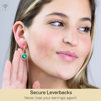 MAX + STONE 18k Gold Over Sterling Silver 6.5 Ct. Round Gemstone Dangle Earrings