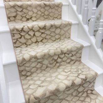 Runrug Stair Runner Carpet - Soft & Comfortable, 0.43 Inch - Eclipse in Ivory | Size: 66 cm x 480 cm