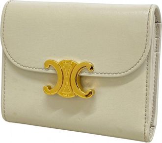 Celine Beige Leather Wallet (Tri-Fold) (Pre-Owned)
