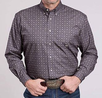 Roper Amarillo Night Shade Button Shirt In Grey