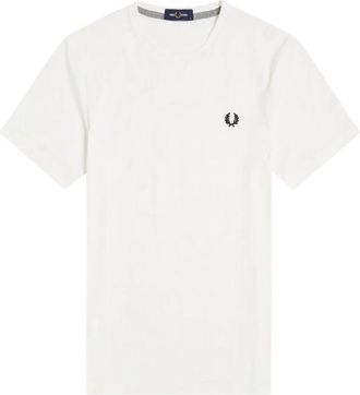 Fred Perry T-shirt met ronde hals - Heren - T-shirts - Wit - S - Katoen - Tops