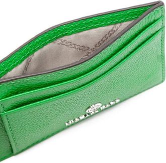 Michael Kors Womens Jet Set Charm Logo Card Holder Green Accessories > Wallets