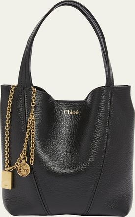 Chloé Spin Mini Tote Bag in Grained Calfskin