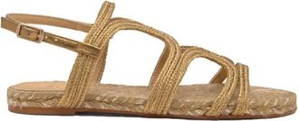 Castaner Schoenen, Dames, Geel, 39 EU, Katoen, Pitra Platte Sandaal