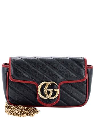 Gucci Gg Marmont Flap Bag Diagonal Quilted Super Mini (Authentic Pre-Loved)