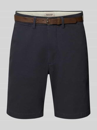 Jack & Jones Jack & Jones Straight Fit Shorts mit abnehmbarem G&uuml;rtel Modell Adam in Dunkelblau, Gr&ouml;&szlig;e XXL