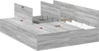 vidaXL Bed Frame Grey sonoma 190 x 135 x 31.5 cm Engineered wood Vidaxl