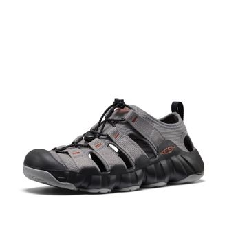 Keen Mens Hyperport H2 Closed Toe Breathable Easy On Comfortable Hiking and Water Sandals, Steel Grey/Burnt Brick, 10.5 UK