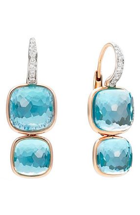 POMELLATO Nudo Sky Blue Topaz & Diamond Drop Earrings at Nordstrom