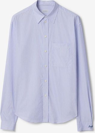 Burberry Regular Fit Striped Cotton Poplin Shirt