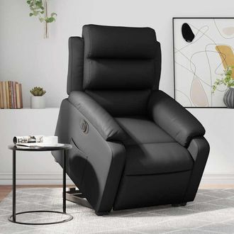 vidaXL Vidaxl - Sill&oacute;n Reclinable Y Elevable El&eacute;ctrico Cuero Sint&eacute;tico Negro