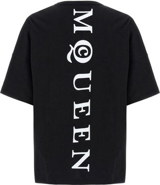 Alexander McQueen Logo-Print Cotton T-Shirt - Black
