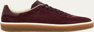 Loro Piana Mens Tennis Walk Suede Low-Top Sneakers