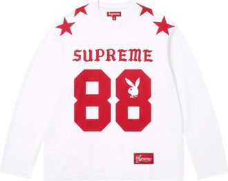 SUPREME x Playboy SS26 L/S Football T-Shirt White SUP-SS26-043-WHT