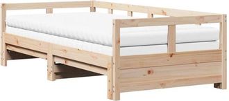 vidaXL Vidaxl - Sof&aacute; cama nido con colchones madera maciza de pino 90x200 cm