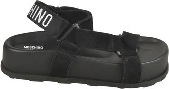 Moschino Platte sandalen - Dames - Sandalen - Zwart - 41 EU - Schoenen