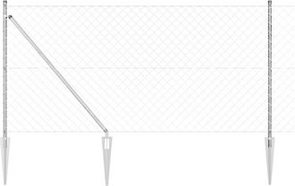 vidaXL Chain Link Fence with Posts Silver 1 x 10 m Steel Vidaxl