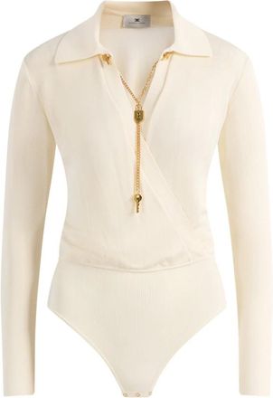 Elisabetta Franchi Mujer, Camisetas, Beige, Talla: L