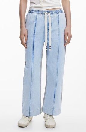 Desigual Drawstring Straigh Leg Jeans in Medium Blue at Nordstrom Rack, Size Small