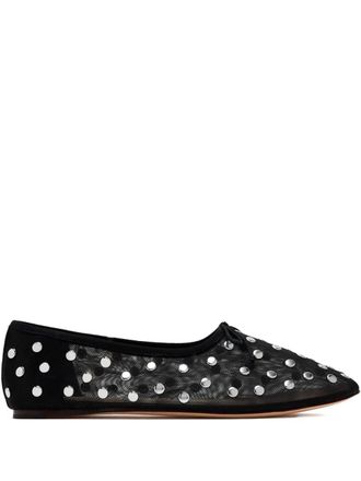 Loeffler Randall Landon studded-details ballerina shoes - Black