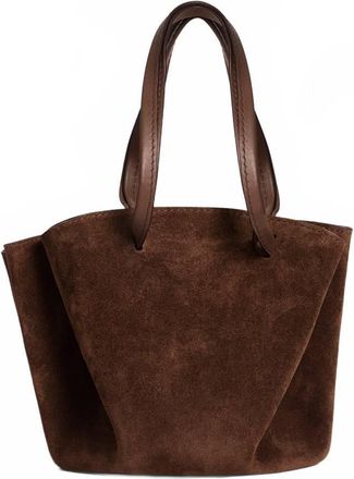 La DoubleJ Dalia Accordion Handheld Bag In Chocolate
