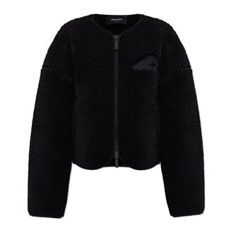 Dsquared2 Fleecejack met logo - Dames - Jassen - Zwart - XS - Jassen