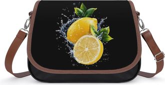 Generic Lemon1 in Water Crossbody Bag Womens Handbag PU Message Bags Shoulder Purse with Adjustable Strap