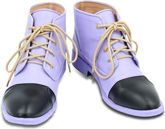 Generic Womens Anime Cosplay Shoes for Kujo Jotaro Fancy Stage Performance Props Boots Custom Made Halloween Christma Comic Con (Purple,10.5)
