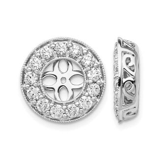 Diamond2Deal 14K White Gold 1 1/4 Ct Lab Grown Diamond Earring Jackets