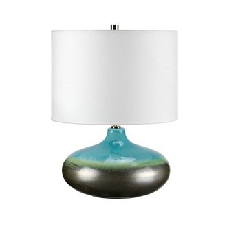 Netlighting Laguna 1 Light Small Table Lamp Graphite Turquoise E27 in Grey