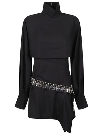 Iro Voggy Asymmetrical Cropped Overlay Metallic Dress
