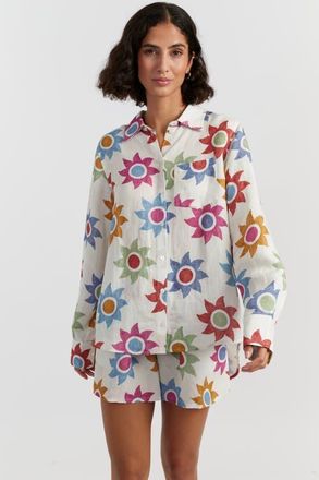 Chinti and Parker Cotton Sol Shirt in Cream/multi at Nordstrom, Size 10