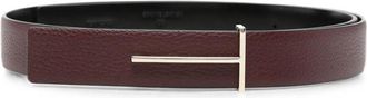 Tom Ford Maroon Solid Belt