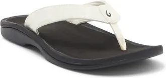 Olukai Ohana Flip Flop in White Sand/palm at Nordstrom, Size 11