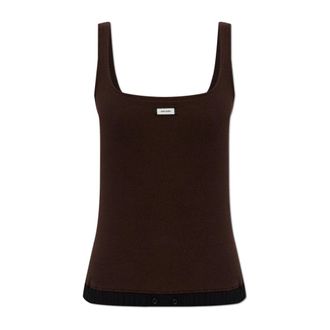 Entire studios Logo Top - Dames - Tops zonder mouwen - Bruin - M - Katoen - Tops