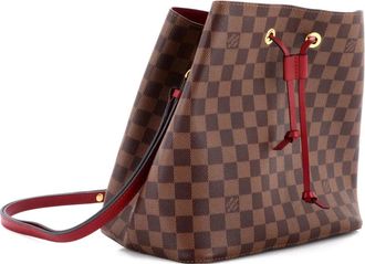 Louis Vuitton Borsa a secchiello NeoNoe MM in tela Damier e pelle - Marrone