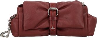 Vivienne Westwood Brown Calf Leather Rectangular Bow Detail Clutch