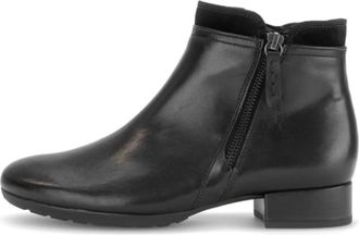 Gabor Schoenen, Dames, Zwart, 40 1/2 EU, Leer, Enkellaars met Kleine Hak
