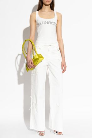 Blumarine Top With Z Logo, Womens, White