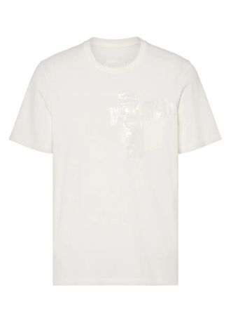 Maison Margiela White Sheer Tape Detail Cotton T-Shirt