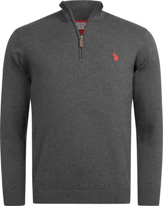 U.S.Polo Association heren half-zip gebreide trui USKnooxx van katoenmix