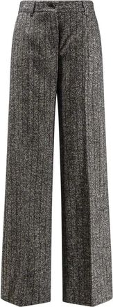 Dolce & Gabbana Straight Trousers, female, Gray, XS, Elegant Wool Blend Trousers