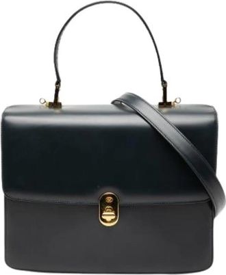 Gucci Pre-owned Vintage Satchel - Dames - Vintage Handtas - Blauw - ONE Size - Leer - Vintage