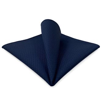 Shlax & Wing Solid Dark Navy Blue Mens Pocket Square Silky Touch for Business Formal Wear Accessory