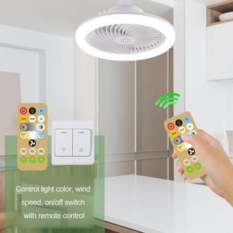 OEM Ventilador De Techo Con Luz, L&aacute;mpara De Ara&ntilde;a De 50 W, Ventilador De Techo Silencioso Con Control Remoto Y Casquillo E27, Ventilador De Techo Led Regu