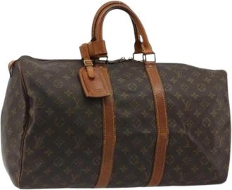 Louis Vuitton Pre-owned Boston Bag - Dames - Vintage Weekendtas - Bruin - ONE Size - Leer - Vintage