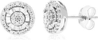 Vir Jewels 1/4 cttw 50 Stones Round Lab Grown Diamond Studs Earrings.925 Sterling Silver Prong Set 1/3 Inch