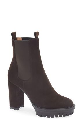 Gianvito Rossi Lug Sole Chelsea Boot in Moka at Nordstrom, Size 10.5Us
