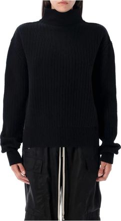 Rick Owens Zwarte Gebreide Fisherman Trui Aw 25 - Dames - Coltruien - Zwart - XS - Wol - Truien & Vesten